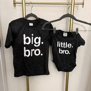 NWT - set of big bro (size small youth) and lil bro onesie (3-6 months)